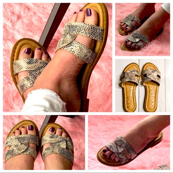 Ccocci Sugar Slippers beige snake skin sandals - Picture 5 of 7